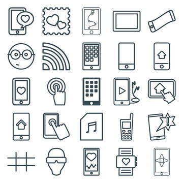 Set of 25 smart outline icons