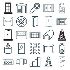 Set of 25 entrance outline icons