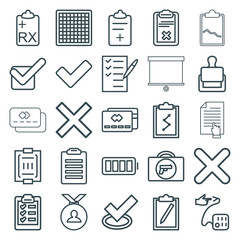 Set of 25 check outline icons