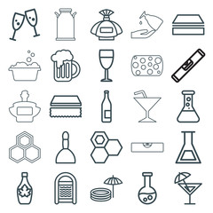 Set of 25 liquid outline icons