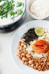 Myanmar fermented tea leaves salad or Lahpet