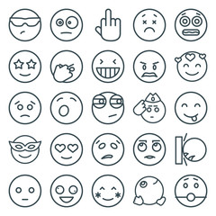 Set of 25 expression outline icons