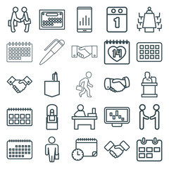 Set of 25 meeting outline icons