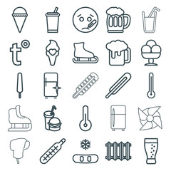 Set of 25 cold outline icons