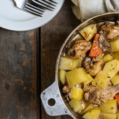 delicious vegetable stew with chicken meat