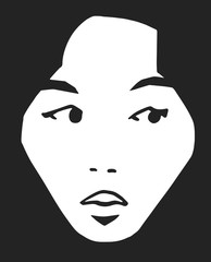 Stylized portrait of attractive model in black and white