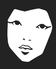 Stylized portrait of attractive model in black and white