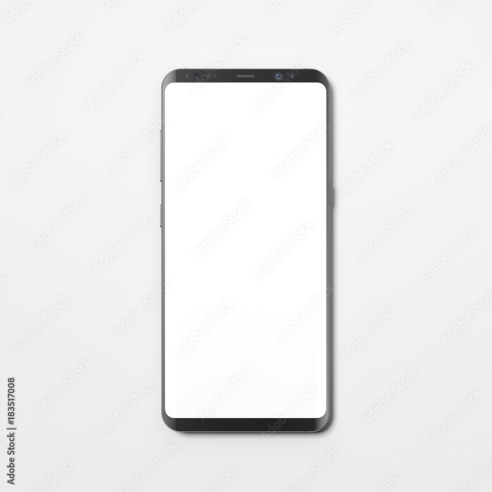 Poster modern smartphone with blank screen. 3d rendering
