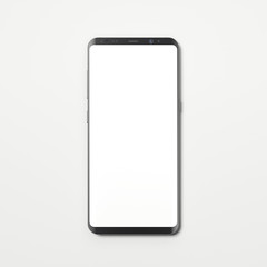 Modern smartphone with blank screen. 3d rendering