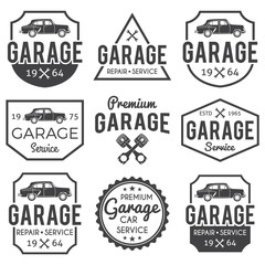 Garage badge set. Car repair logos