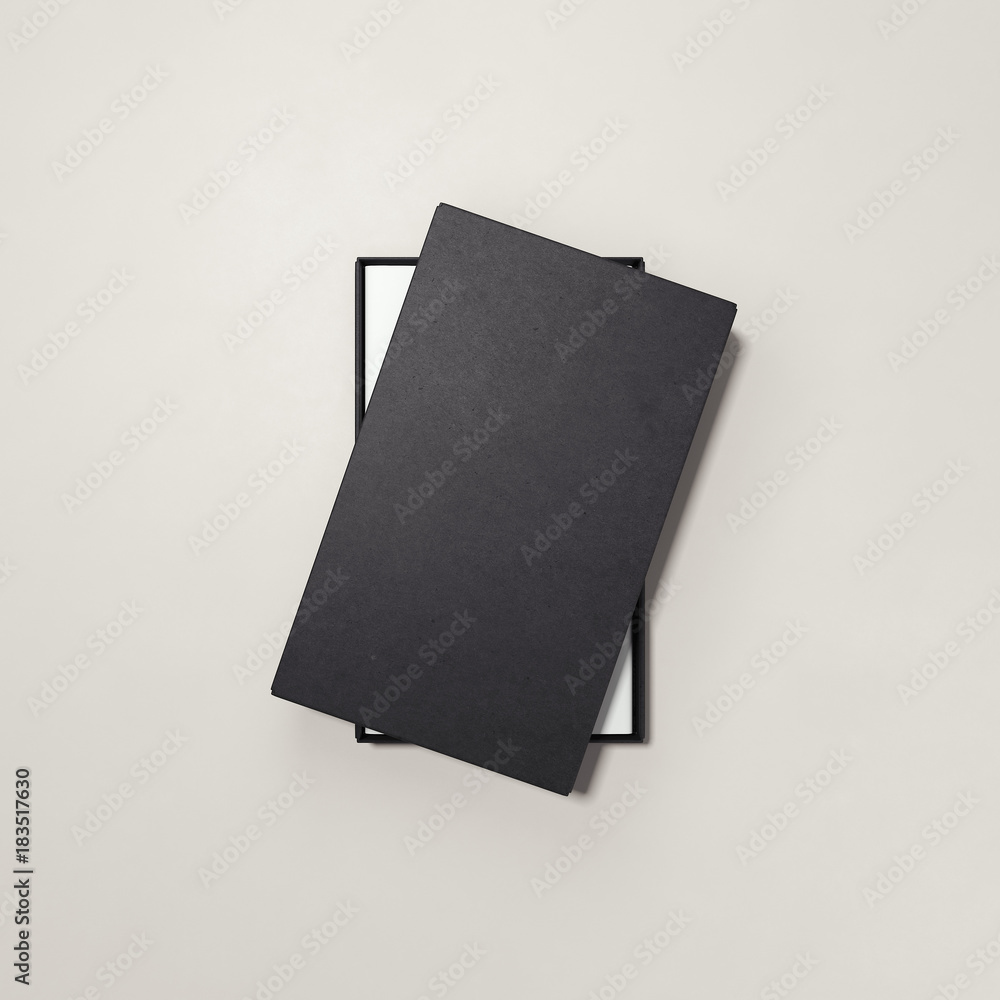 Poster black box with white wrapping paper. 3d rendering