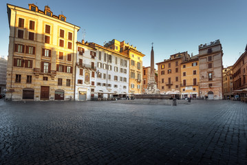 Naklejka premium Square and Fountain near Pantheon, Rome , Italy