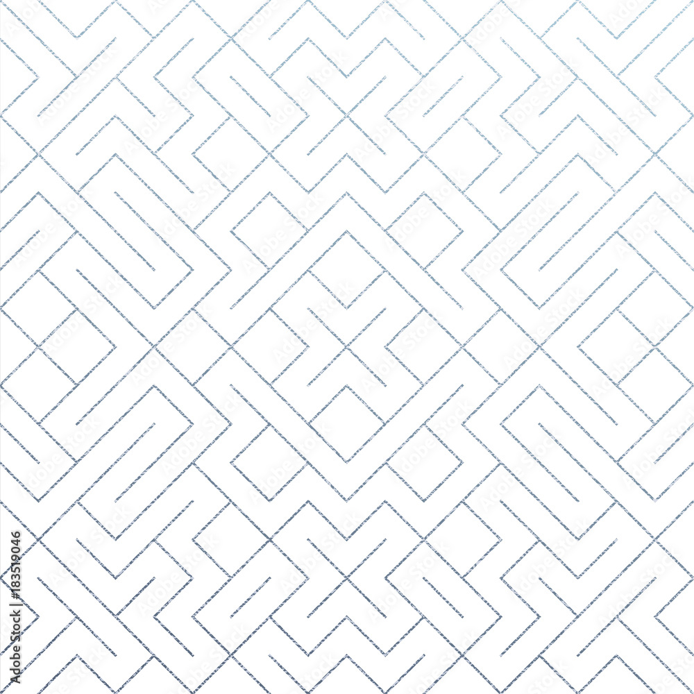 Poster Silver abstract geometric pattern background with glitter texture. Vector seamless pattern or rhombus and metal line nodes mesh for luxury silver ornate backdrop white design template