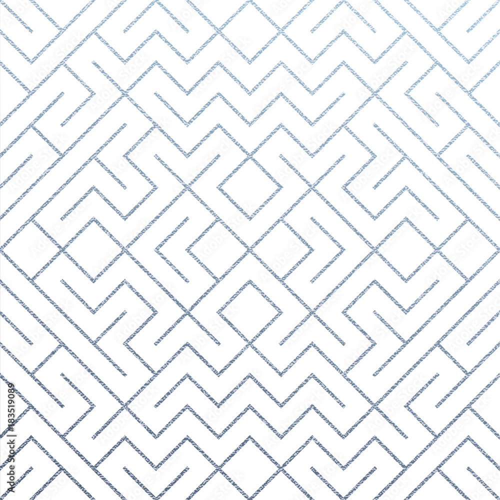 Poster Silver abstract geometric pattern background with glitter mesh texture. Vector seamless ornate geometry pattern of rhombus and metal lines for luxury silver ornate white backdrop design template