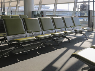 Empty Seats In Departure Lounge Zone In The Airport