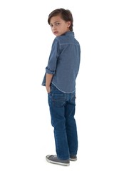 Fototapeta premium Boy posing against white background