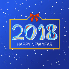 Happy New year 2018. The background design. Greeting card, poster, banner. Vector illustration.