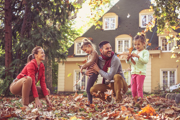 Happy family spending time together.