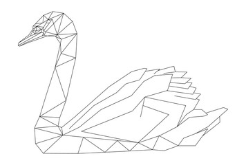 Obraz premium swan geometric style
