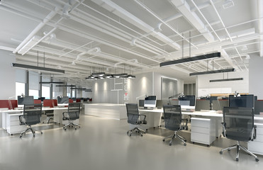 3d render of office working place