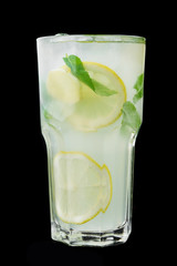 mojito drink with mint and ice