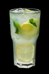 mojito drink with mint and ice