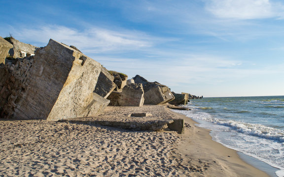 Ruins of the Northern Forts on the beaches of Karosta, near Liepaja, Latvia