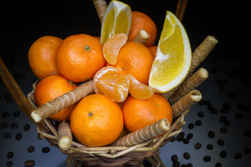 Gift basket of fruits for the holidays
