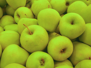 Lots of ripe green apples.

