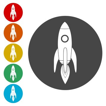 Start Up Symbol Space Rocket Ship Sky, Space Shuttle Rocket Icon 