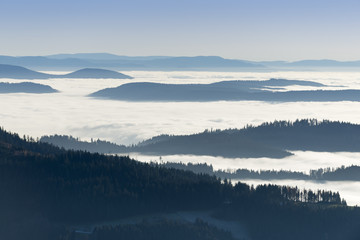 Fernsicht von der Hornisgrinde im Schwarzwald.
