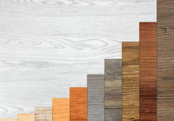 Wood Textured Ascending Graph Bars
