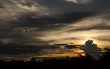 Evening atmosphere of sunrise and sun set background