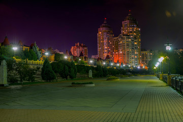 Night embankment on Obolon.Kiev..