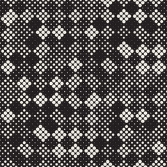 Modern Stylish Halftone Texture. Endless Abstract Background With Random Circles. Vector Seamless Mosaic Pattern.