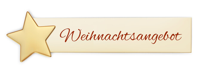 Gift card banner with gold star - Weihnachtsangebot