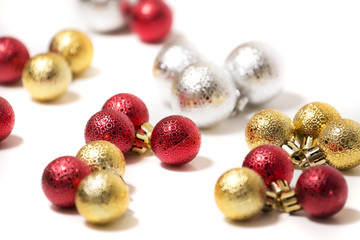 Group of colorful christmas balls