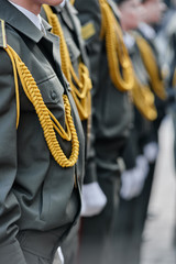 Military uniform with epaulettes