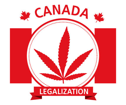 Cannabis Legalization Canada Emblem Vector