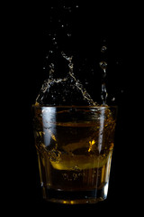 Lemon slice in a cup of tea