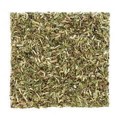 Wood betony herb used in alternative herbal medicine to treat migraines, anxiety, sleeping disorders and toothache, on white background. Stachy officinalis.
