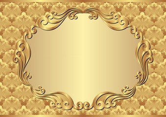 golden background with decorative frame