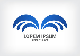 fountain vector logo design template, wave icon, spiral sign, twist symbol, vector illustration