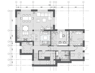 Standard furniture symbols used in architecture