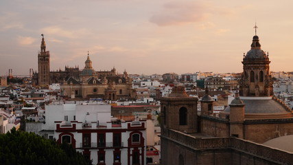 Seville City Skyline at Sunset