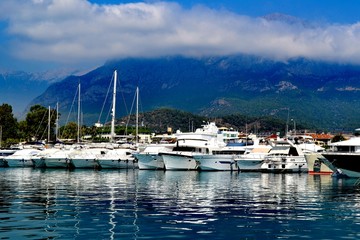 Fototapeta na wymiar Yachting station at Mediterranean Sea
