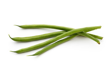 Green beans isolated on a white background.
