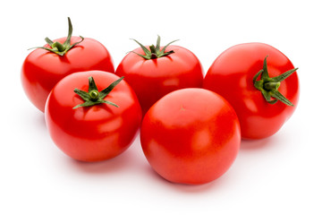 Tomato isolated on white background.