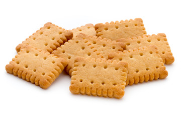 Tasty cookies biscuits on the  isolated background.