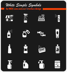 chemicals store white icon set